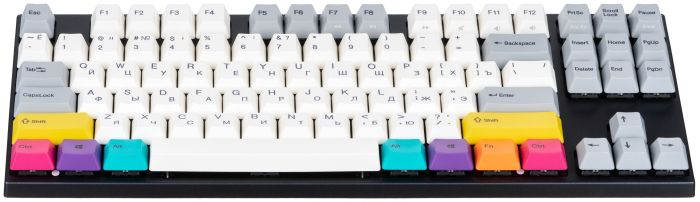 Клавіатура механічна Varmilo APT87 CMYK, C-TK Brown, WL/USB-A, ENG/UKR, White Led