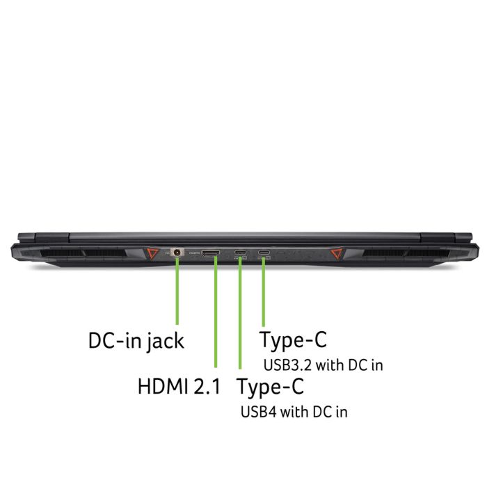 Acer Notebook Nitro 18 AN18-61 18" WQXGA IPS, AMD R7-350, 32GB, F2TB, NVD5070-8, Lin, black