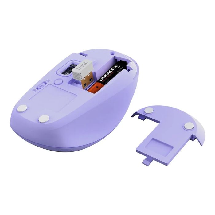 Мышь Trust Yvi+ Compact Multi-Device, WL/BT/USB-A, фіолетовий