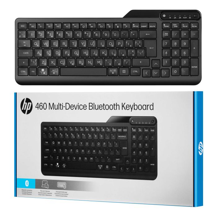 HP Keyboard membrane 460 Multi-Device key, BT, EN/UK, black