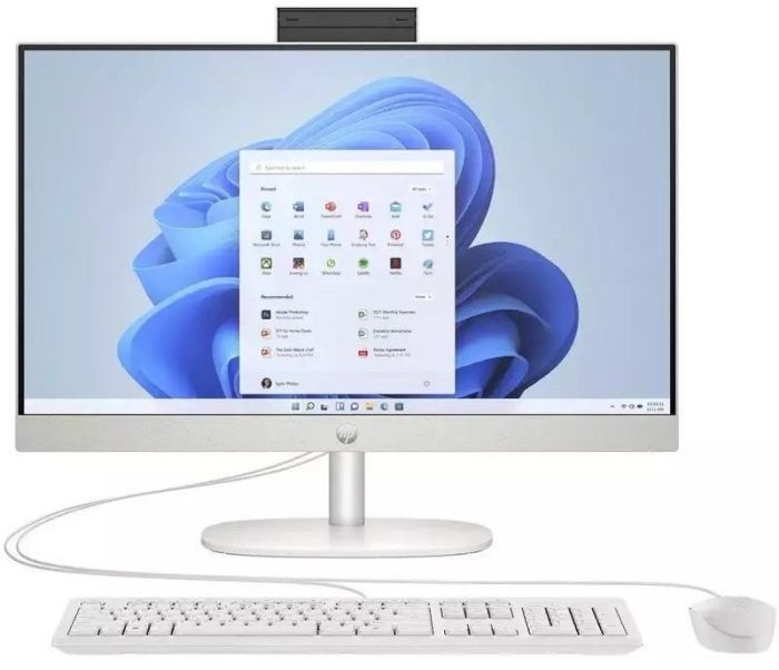 HP All-in-One 23.8" FHD IPS AG, AMD R5-340 AI, 16GB, F512GB, UMA, WiFi, kb+m, Win11, white