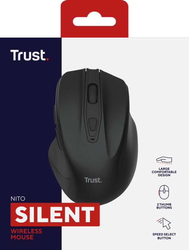 Миша Trust Nito Silent, WL, чорний