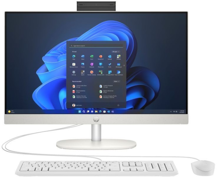 HP AiO 240-G10 23.8" FHD IPS AG, Intel i5-1334U, 16GB, F512GB, UMA, WiFi, kb+m, 3р, DOS, white