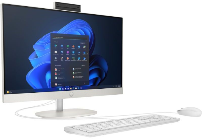 HP AiO 240-G10 23.8" FHD IPS AG, Intel i5-1334U, 16GB, F512GB, UMA, WiFi, kb+m, 3р, DOS, white
