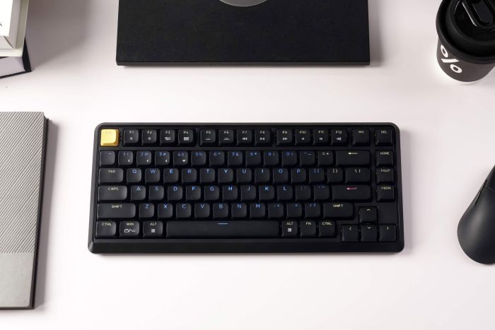 Клавиатура механическая Keychron J1 82Key, K pro Banana, WL/BT/USB-A, QMK, Hot-swap, EN/UKR, RGB, черный