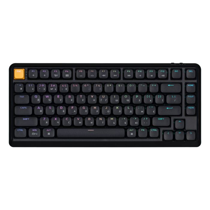Клавиатура механическая Keychron J1 82Key, K pro Red, WL/BT/USB-A, QMK, Hot-swap, EN/UKR, RGB, черный