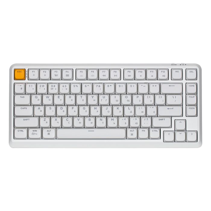 Клавиатура механическая Keychron J1 82Key, K pro Red, WL/BT/USB-A, QMK, Hot-swap, EN/UKR, RGB, белый