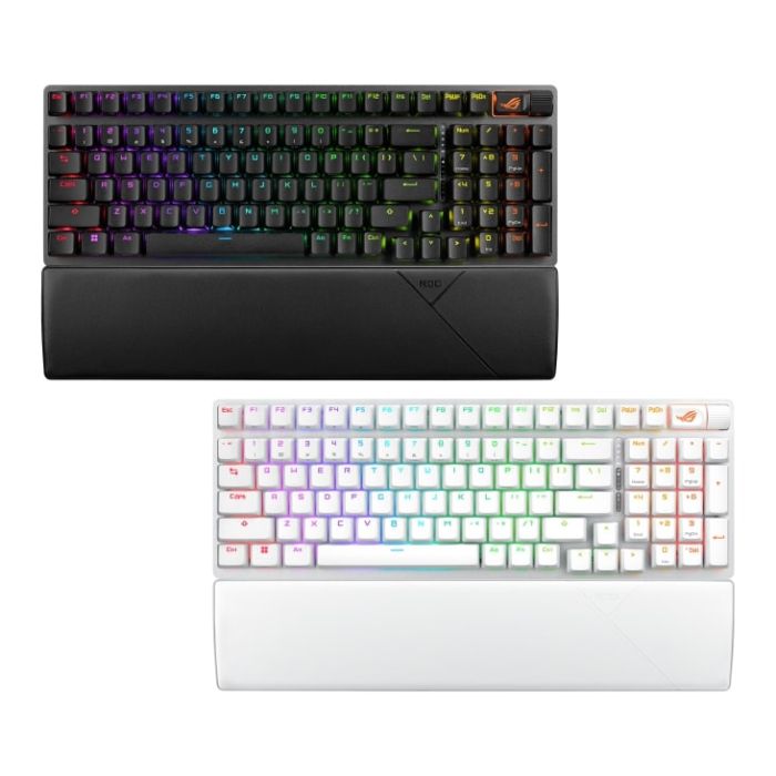 Клавиатура механическая ASUS ROG Strix Scope II, 96key, NX Snow, USB-A/WL/BT, EN/UK, RGB, чёрный