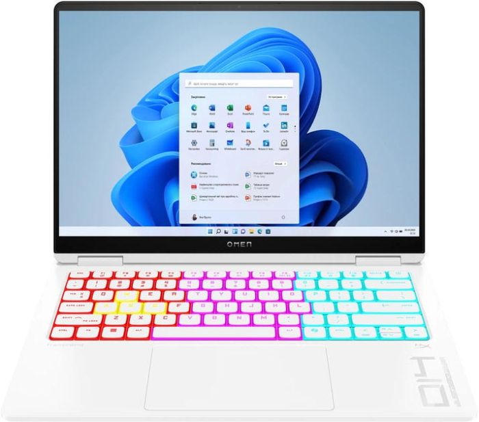 Ноутбук HP OMEN Transcend 14-fb1001ua 14" 3K OLED, Intel U9-285H, 64GB, F2TB, NVD5070-8, Win11, білий