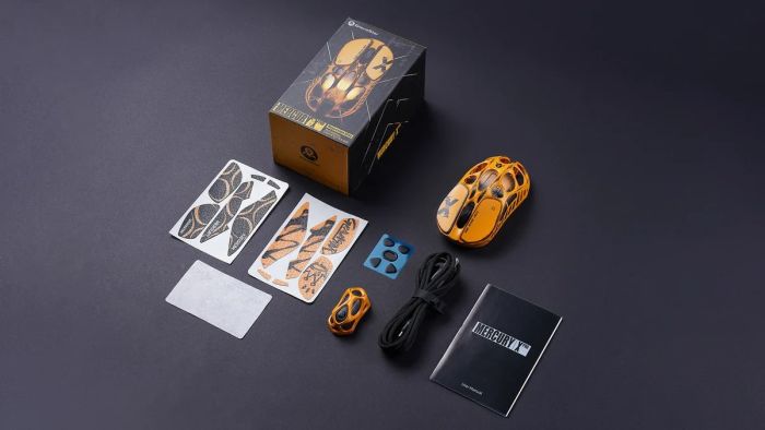 Миша GravaStar Mercury X Pro, 8K, BT/WL/USB-A, RGB, Battle-Worn Yellow