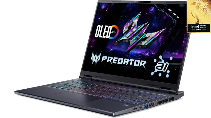 Acer Notebook Predator Helios Neo 14 PHN14-71 14.5" WQXGA IPS, Intel U9-285H, 32GB, F1TB, NVD5070-8, Lin, black