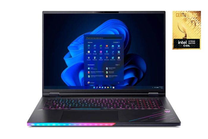 Acer Notebook Predator Helios 18 PH18-73 18" WQUXGA IPS, Intel U9-275HX, 192GB, F5TB, NVD5090-24, Win11P, black