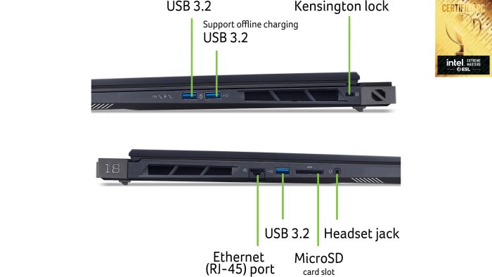 Acer Notebook Predator Helios 18 PH18-73 18" WQXGA IPS, Intel U9-275HX, 32GB, F1TB, NVD5080-16, Lin, black