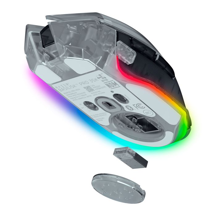 Razer Mouse Basilisk V3 Pro 35K, RGB, USB-A/WL/BT, Phantom White Ed.
