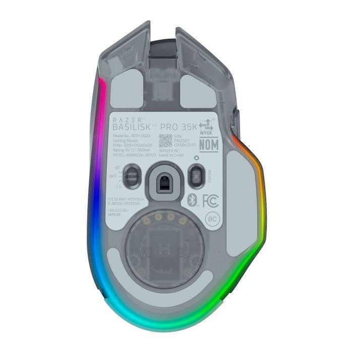 Razer Mouse Basilisk V3 Pro 35K, RGB, USB-A/WL/BT, Phantom White Ed.
