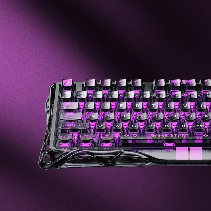 Клавіатура магнітна GravaStar Mercury V75 Lite 75keys, Blackcore, USB-A, Transparent Black