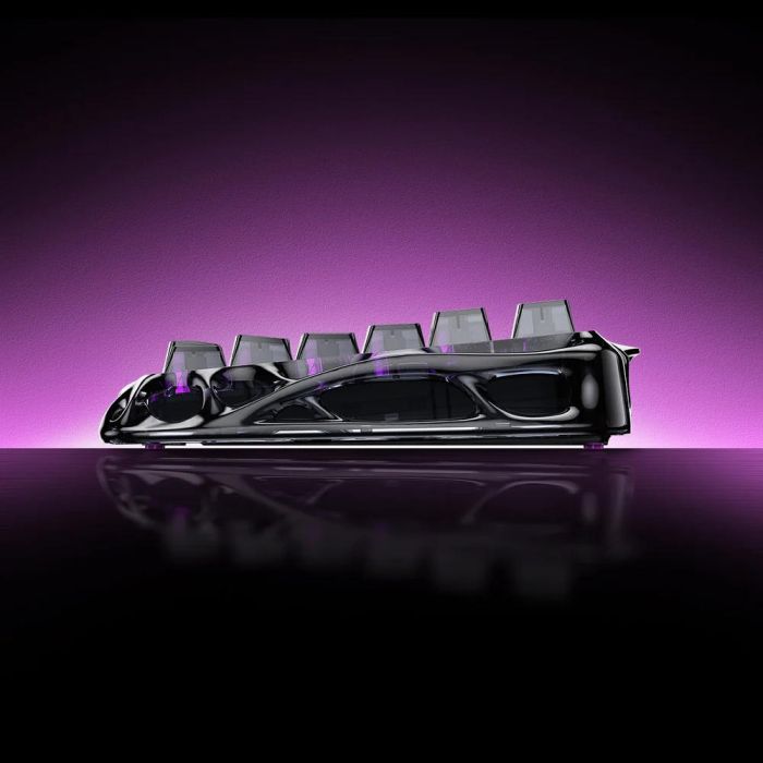 Клавіатура магнітна GravaStar Mercury V75 Lite 75keys, Blackcore, USB-A, Transparent Black