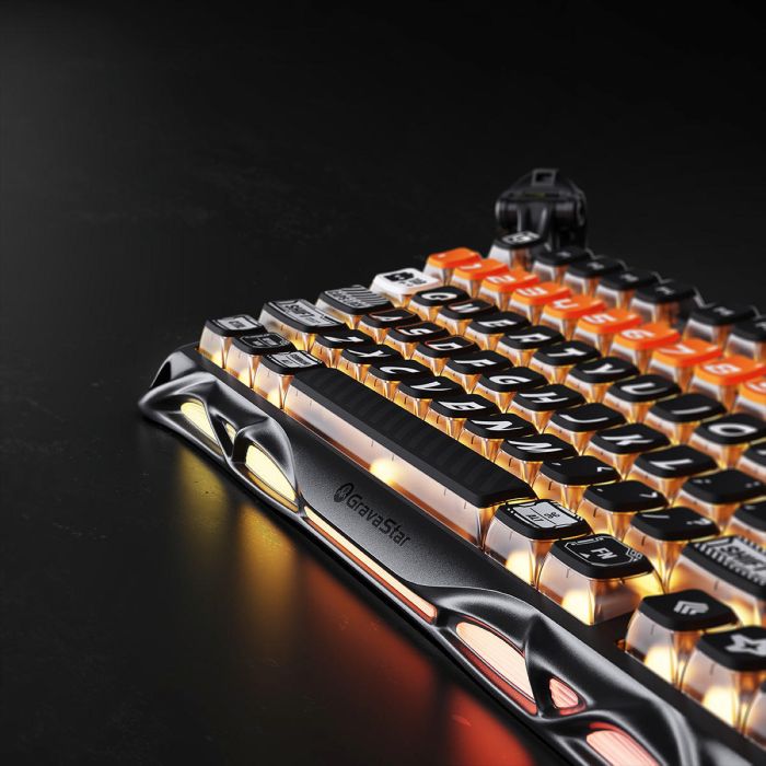 Клавиатура механическая GravaStar Mercury K1 Pro 80keys, GravaStar x Kailh Speedy Mint, BT/WL/USB, RGB, CyberFlare