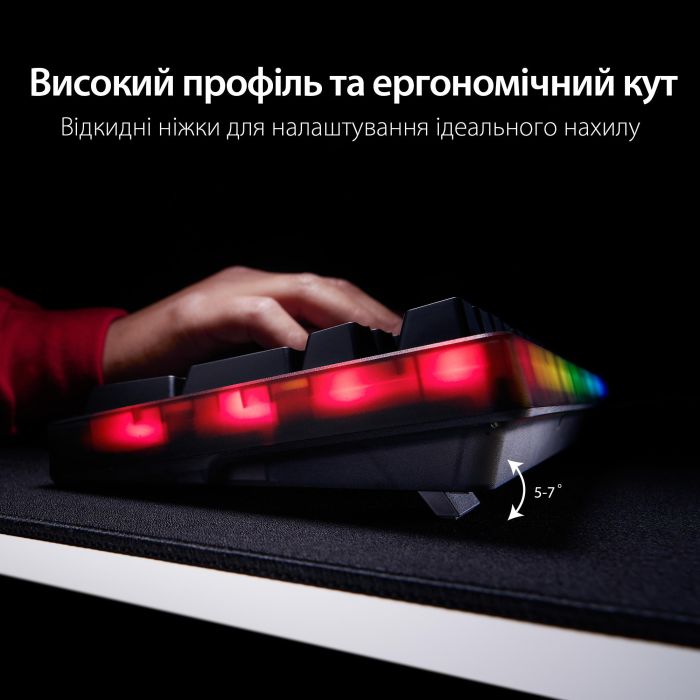 HyperX Alloy keyboard Origins 2 65key, Red, USB-A, Hot-Swap, EN/UA, RGB, black