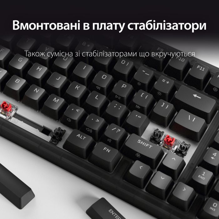 Клавиатура механическая HyperX Alloy Origins 2 1800 103key, Red, USB-A, Hot-Swap, EN/UA, RGB, черный