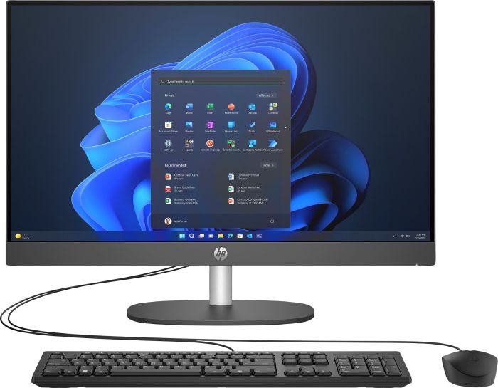 Комп'ютер персональний моноблок HP 240-G10 23.8" FHD IPS AG, Intel i5-1334U, 16GB, F512GB, UMA, WiFi, кл+м, 3р, DOS, чорний