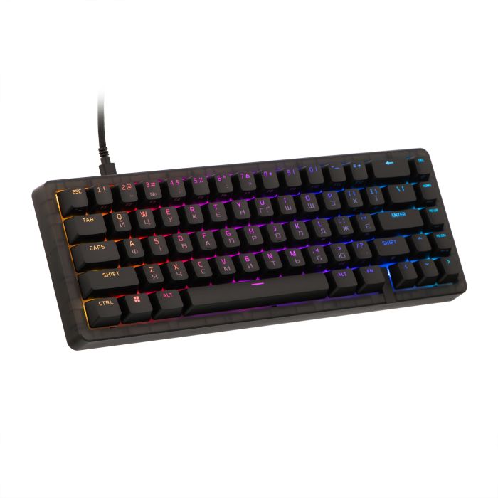HyperX Alloy keyboard Origins 2 65key, Red, USB-A, Hot-Swap, EN/UA, RGB, black