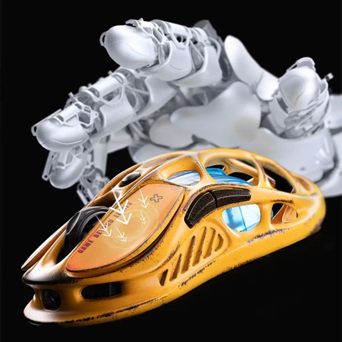 Миша GravaStar Mercury M1 Pro, magnesium alloy body, BT/WL/USB-A, RGB, Battle-Worn Yellow