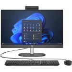 Комп'ютер персональний моноблок HP 240-G10 23.8" FHD IPS AG, Intel i3-N300, 8GB, F512GB, UMA, WiFi, кл+м, DOS, чорний