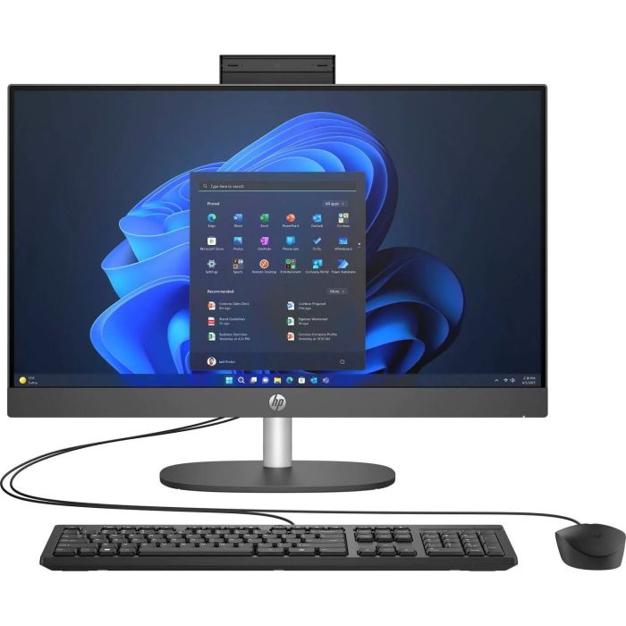 Комп'ютер персональний моноблок HP 240-G10 23.8" FHD IPS AG, Intel i3-N300, 8GB, F512GB, UMA, WiFi, кл+м, DOS, чорний