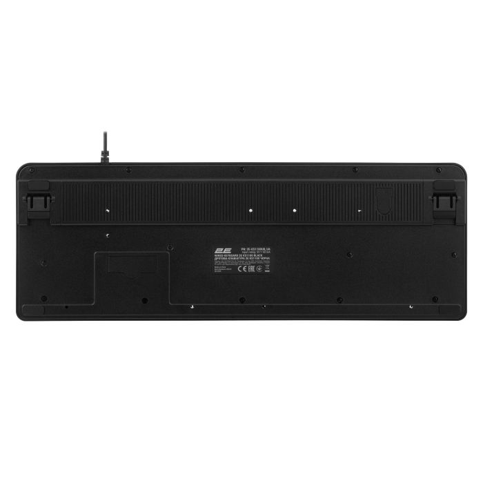 Клавиатура мембранная 2E KS1100 104key, 2xUSB HUB, USB-A, EN/UK, черный