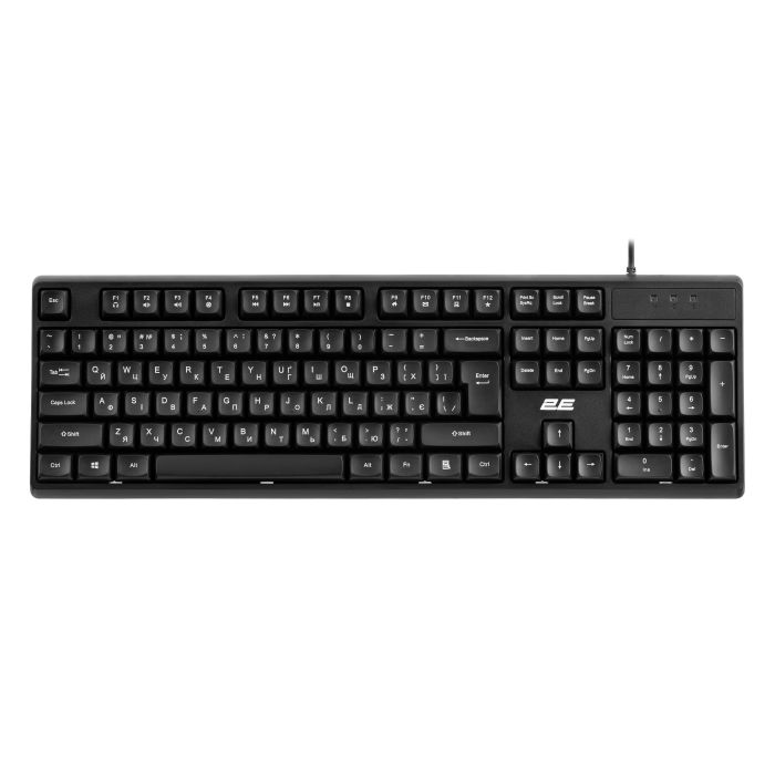 Клавиатура мембранная 2E KS131 104key, USB-A, EN/UK, черный