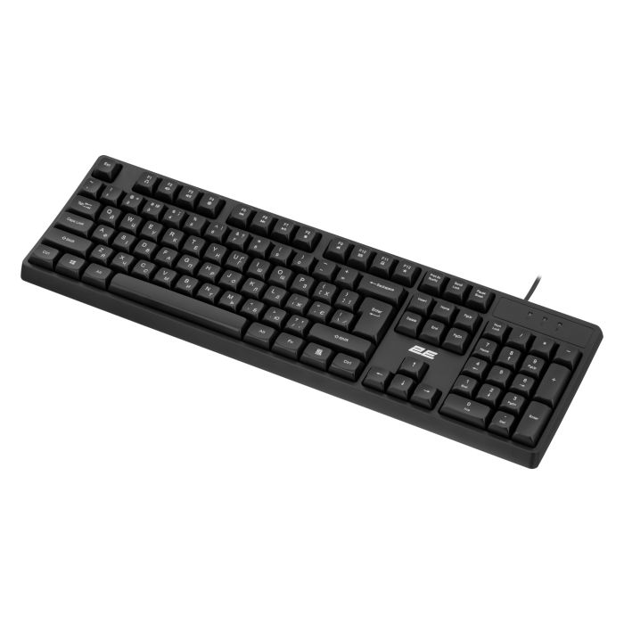 Клавиатура мембранная 2E KS131 104key, USB-A, EN/UK, черный
