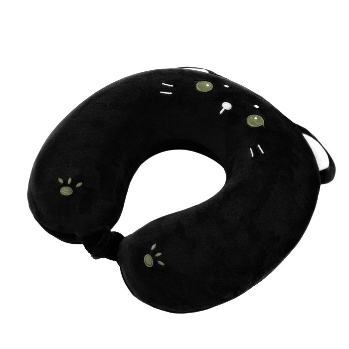 Подушка для шиї ARDESTO Travel Black Cat 30х30см, поліуретанова піна, чорний