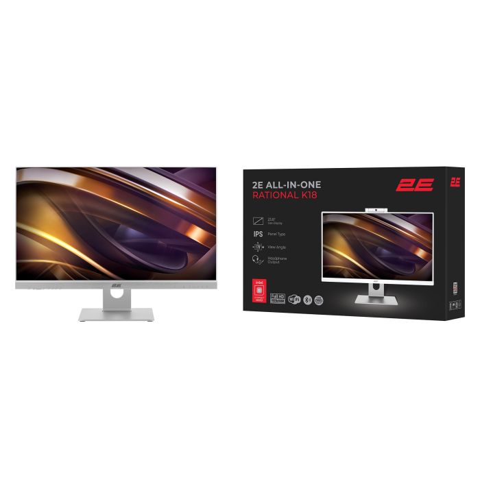 Комп'ютер персональний моноблок 2E Rational K18 23.8" FHD IPS Intel i5-14400, 16Gb, F512GB, UMA, H610, K18.610, 150W, FreeDos, білий