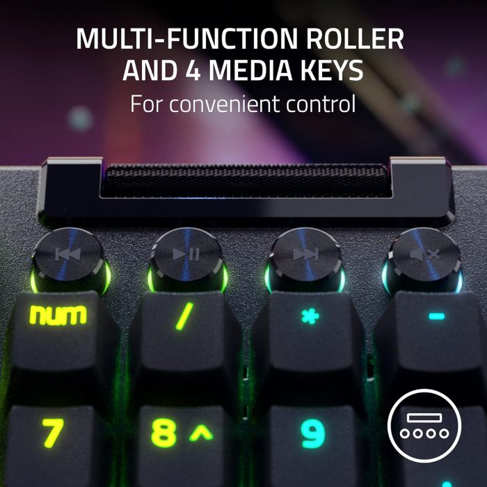 Razer Keyboard mechanical BlackWidow V4 Pro 104key Yellow Switch, USB-A, EN, RGB, black