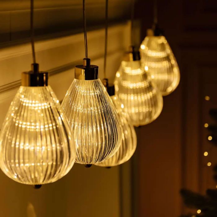 Гірлянда штора з фігурками Повітряна куля 3 метри 6 ламп тепле жовте світло 6L3MBAL