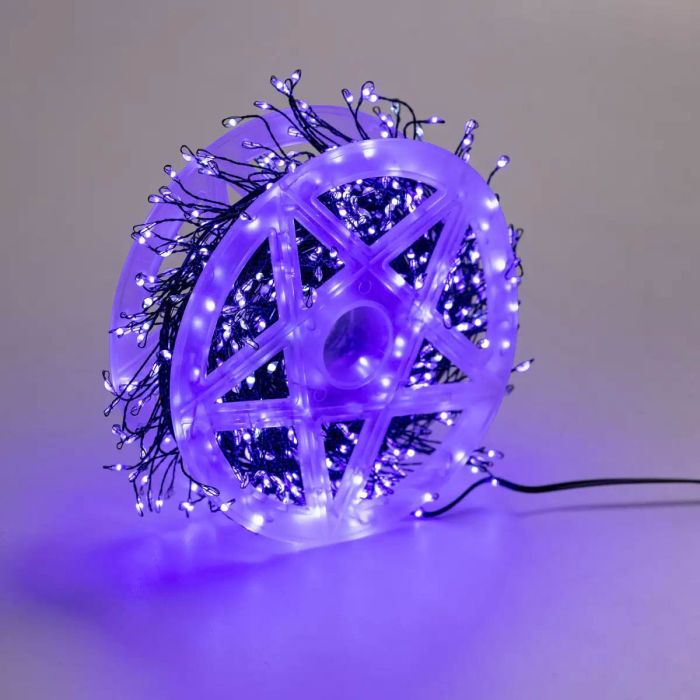 Гірлянда нитка хвойна лапа 30 метрів  640 led зелений дріт синя D1750BL