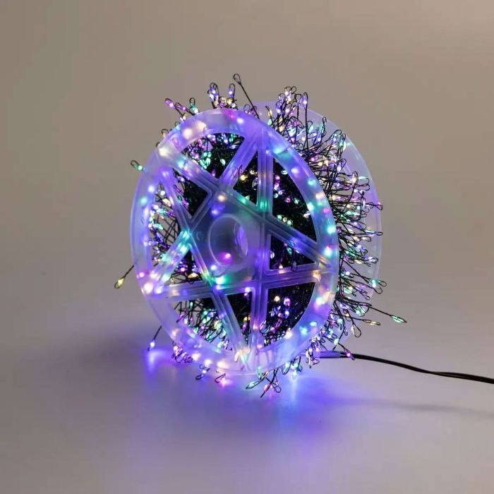 Гірлянда нитка хвойна лапа 30 метрів  640 led зелений дріт мультиколор D1750ML