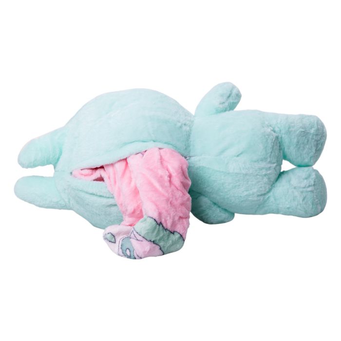 Дитяча м'яка іграшка Лабубу з пледом 54 см плюшева М'ятна ТМ COLORFUL HOME LAB3M