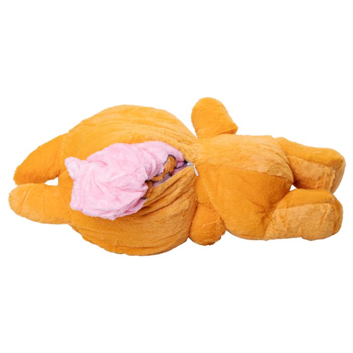 Дитяча м'яка іграшка Лабубу з пледом 54 см плюшева Жовта ТМ COLORFUL HOME LAB3Y