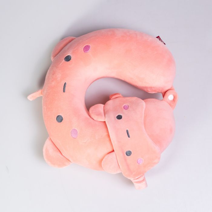 Дорожній набір 2 в 1 Bunny подушка для шиї та маска для сну HP-56-9P