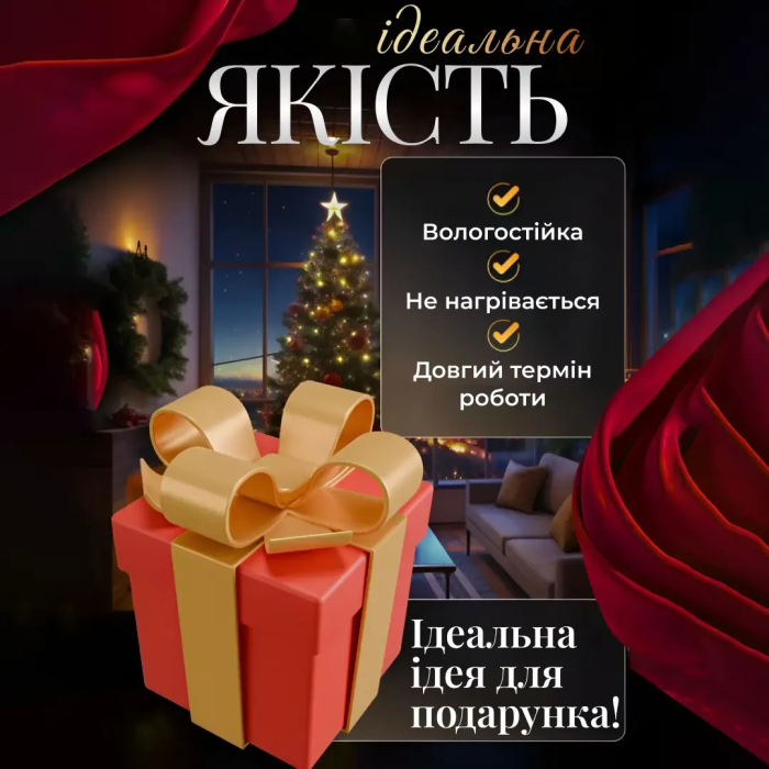 Електрична гірлянда Зірка штора 3 метри на вікно для фотозон синя WYF11BL