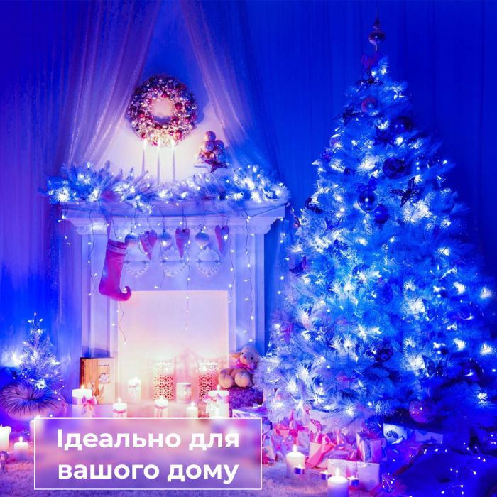 Гірлянда нитка світлодіодна GarlandoPro 171 LED 16м 8 режимів гірлянда новорічна Синій W300LEDBL