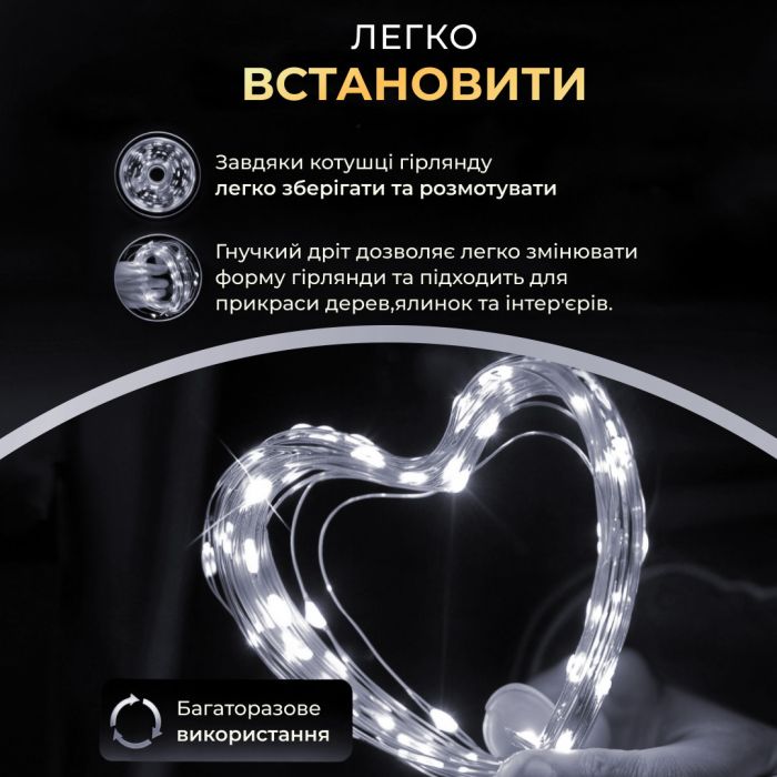 Гірлянда роса на пульті 100 метрів на 1000 led світлодіодів крапля на зеленому дроті біла 1000L100MGW