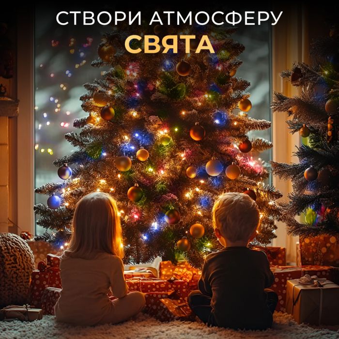 Гірлянда роса на пульті 100 метрів на 1000 led світлодіодів крапля на зеленому дроті мультиколор 1000L100MGML