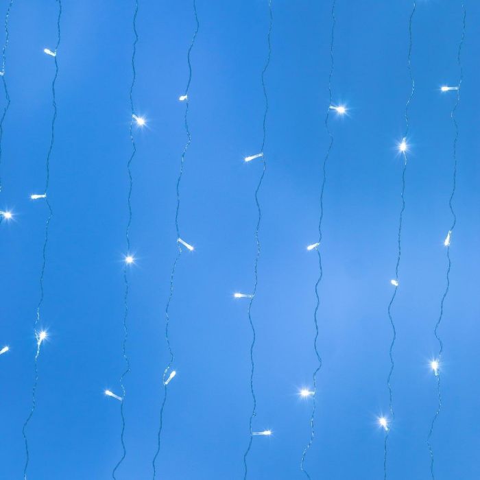 Гірлянда штора 2х2 м 240 LED світлодіодна мідний провід 8 ниток Білий ZWM2240LEDW