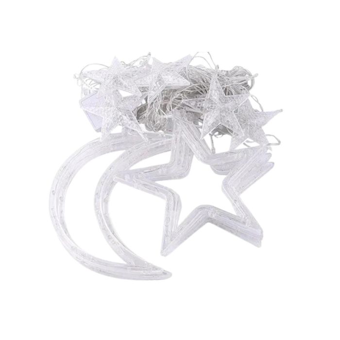 Гірлянда світлодіодна штора GarlandoPro зірка і місяць 108LED 3х0,9 м гірлянда зірка Білий 1733059W