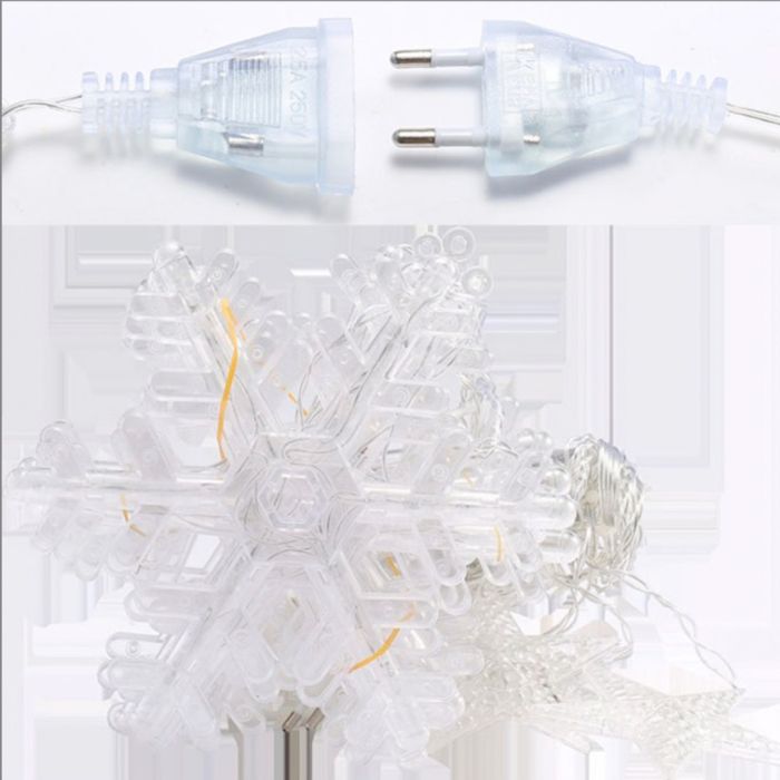 Гірлянда світлодіодна штора GarlandoPro сніжинка і зірка 12 фігур 3х1м гірлянда зірка Жовтий 1733063Y