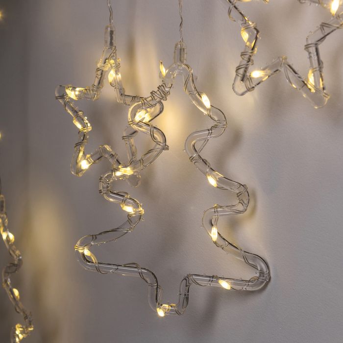 Гірлянда штора світлодіодна GarlandoPro зірка та ялинка 120LED 3х0,9 м 8 режимів Жовтий 1733072Y