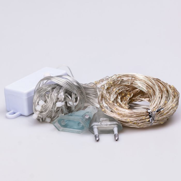 Гірлянда штора світлодіодна GarlandoPro 200LED Роса 3х3м 8 режимів 10 ниток гірлянда роса на ялинці Синій 173306BL